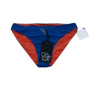 NWT Reversible CHASER Bikini Bottom Coral Red and Bright Dark Blue Women’s Small